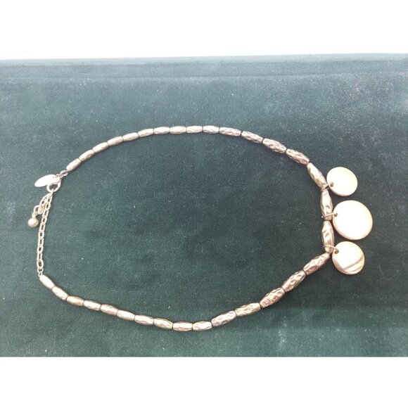 Vtg Signed George Necklace & Earrings Jewelry Set Gold Tone Nuggets & Medallions - Picture 2 of 5